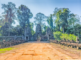 Preah Khan Wat temple in Angkor, Cambodia