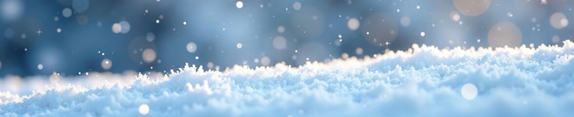 Fototapeta premium Snowflakes gently falling onto a blanket of fresh powder, white, peaceful