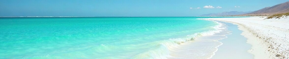 Fototapeta premium Turquoise water lapping against the shore of Vendicari salt pans, verde, salina, salino