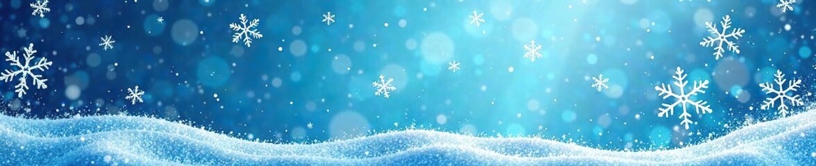 Naklejka premium Blue and white color scheme with snowflake pattern, frosty weather, festive decor