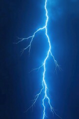 Fototapeta premium Blue lightning illuminated by white glow against dark background, lightning, illumination, light