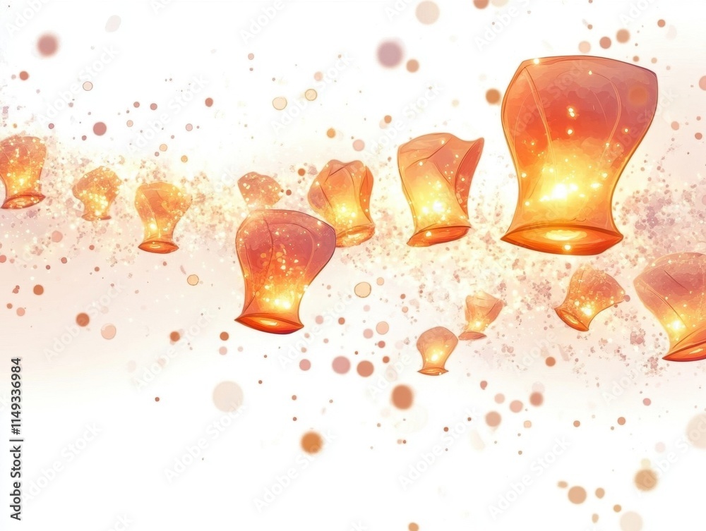 Wall mural a series of lit candles are floating in the air, creating a warm and inviting atmosphere. the candle