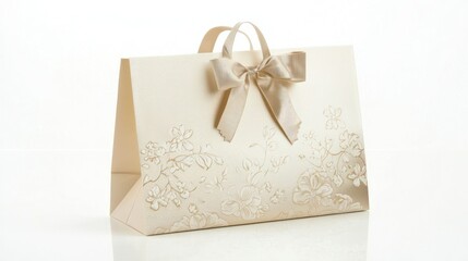 New Large gift paper bag with decorative handles and a soft finish on a white background.
