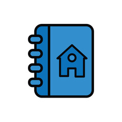 high quality modern address book color icon  with minimalist design for digital and print projects