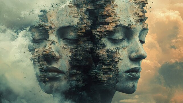 Stone Faces: A Surreal Journey into the Depths of the Mind
