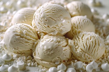 Creamy Caramel ice cream flavor cut out on a white background