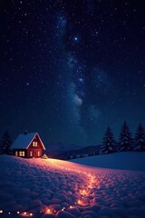 Starry Night Christmas Background with Red and White, starry night christmas background red white starry sky stars twinkling lights, stars