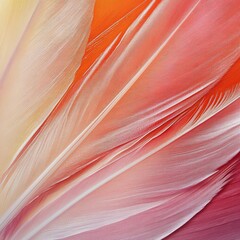 Feather closeup showing soft details and gradient hues, texture, gentleness and nature
