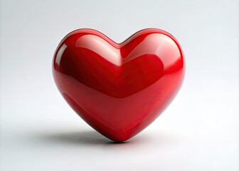 A bold red heart, a classic Valentine's Day symbol, passionately evokes romantic love.