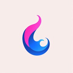 Abstract Pink Blue Flame Logo Design for Brand Identity