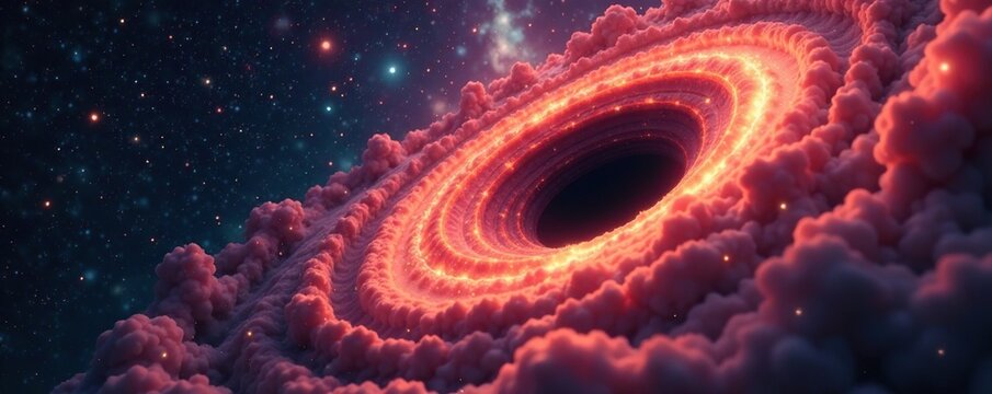 Gigantic Black Hole in the Heart of a Star-Forming Region, nebula, star birth, protostar