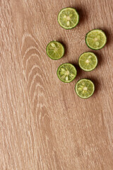 lime tropical wood background lemonade juice ingredient fresh summer mojito citrus market business