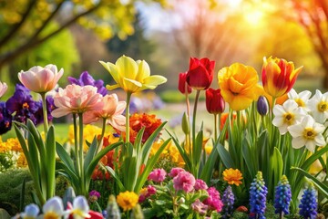 Fototapeta premium Celebrate spring with vibrant botanical illustrations! A scientific flower poster perfect for your garden.