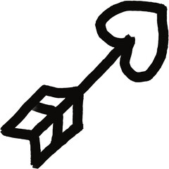 Black arrow with heart shape
