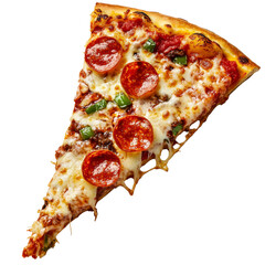 Delicious Slice of Pepperoni Pizza with Melted Cheese and Fresh Vegetables, Perfect for Food Lovers and Pizza Enthusiasts Enjoying a Tasty Treat