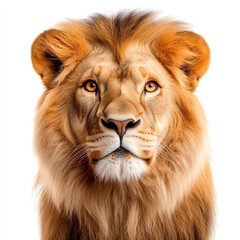 Fototapeta premium A majestic lion with a strong presence and expressive eyes staring directly at the viewer.