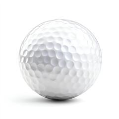 A realistic close-up of a white golf ball on a smooth background.