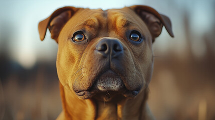 Obraz premium A bulldog looking directly at the viewer