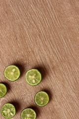 lime tropical wood background lemonade juice ingredient fresh summer mojito citrus market business