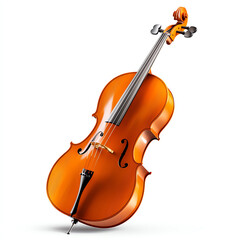 A vibrant orange violin showcasing its elegant curves and craftsmanship.