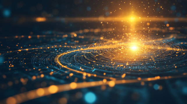 A futuristic quantum computing system in the cloud, with intricate quantum circuits performing complex computations remotely