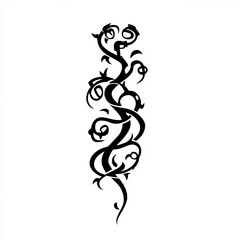 Obraz premium Elegant Black Vine Tattoo Design, Intricate Floral Swirl