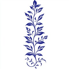 Fototapeta premium Elegant Blue Floral Vine Design Element for Decor