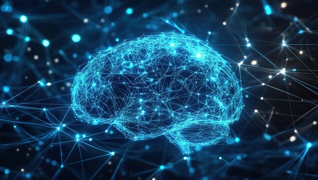 Exploring the Neural Network: A Digital Brain's Complex Interconnections and Advanced Algorithms.