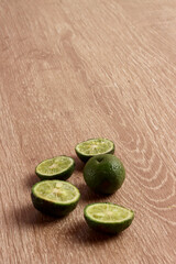 lime tropical wood background lemonade juice ingredient fresh summer mojito citrus market business