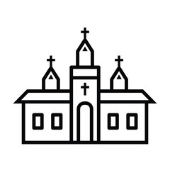 high quality modern church line icon  with minimalist design for digital and print projects