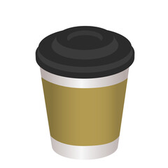 蓋がついた温かいコーヒーのイラスト