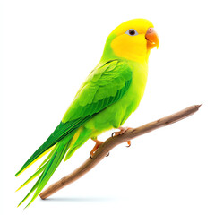 Vibrant green and yellow parrot perched gracefully on a branch.