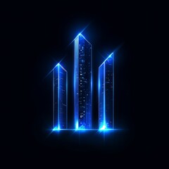 Fototapeta premium Neon Cityscape Glowing Skyscrapers at Night