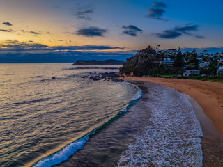 Aerial Sunrise at the Seaside in Malua Bay