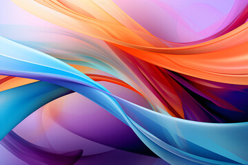 Fototapeta premium Surreal Dreamlike Vibrant Geometric Abstraction: A Dynamic CGI Journey Through Colorful Curved Dimensions