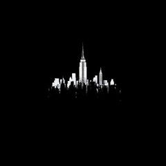 Obraz premium New York City Skyline Silhouette at Night