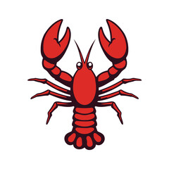 Cute cartoon lobster illustration against a white background.