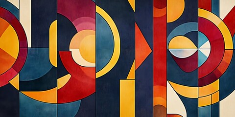 Abstract Geometric Art Colorful Curves And Shapes