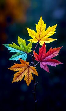 Rainbow Maple Leaf in Focus