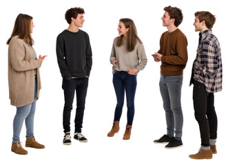 PNG Group of young people talking person standing adults.