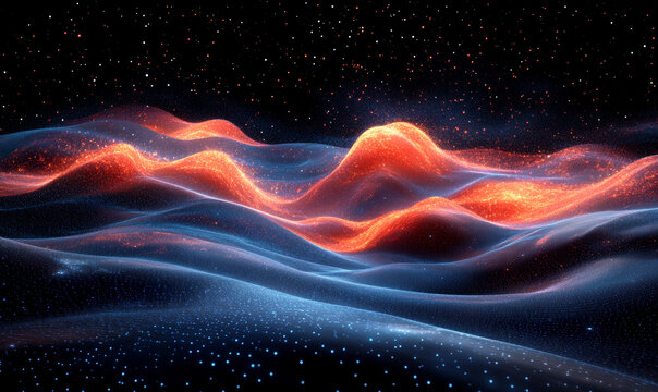 Quantum-inspired Visualization Of Ai Creativity, Showing Multiple Parallel Creative Processes Happening Simultaneously