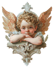 Fototapeta premium PNG A cherub vintage angel art.
