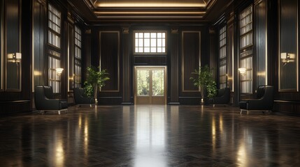 Fototapeta premium Disparity Unveiled: Luxurious Corporate Office vs. Dilapidated Warehouse - Stark Wealth Contrast in 3D Rendered Artwork