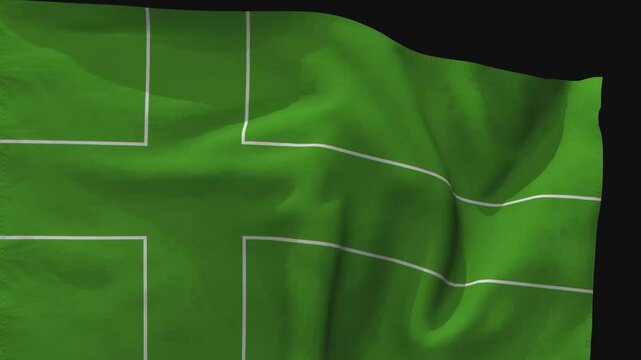 The Green Nordic Cross on Light Green: The Animated Flag of Ladonia with Transparent Background, High Resolution, Clean Cutout, 4K Quality with Alpha Channel
