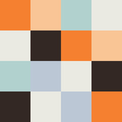 Square Geometric Retro Colorful Seamless Pattern