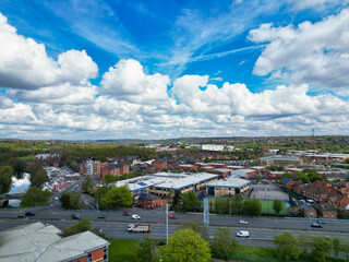 Obraz premium An Aerial View of Downtown and Central Derby City Centre of Midlands England, Great Britain