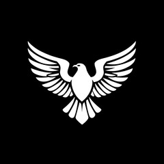 Obraz premium White Eagle Wings Spread Wide, Majestic Bird Silhouette