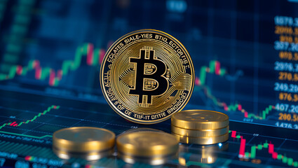 Abstract Crypto currency bitcoin crypto currency coin.of Global social network with planet Earth. Internet and technology. International stock exchange