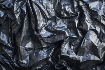 Crumpled Black Plastic Texture