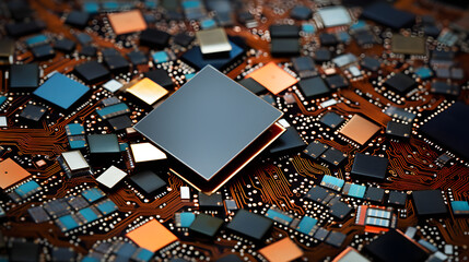 Intricate Microchips Depicting The Beauty Of Modern Technology